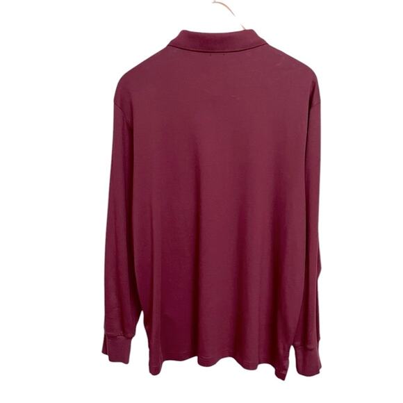 POLO RALPH LAUREN Maroon Long Sleeve Interlock Soft Touch Polo Shirt Men's XL - Picture 2 of 10
